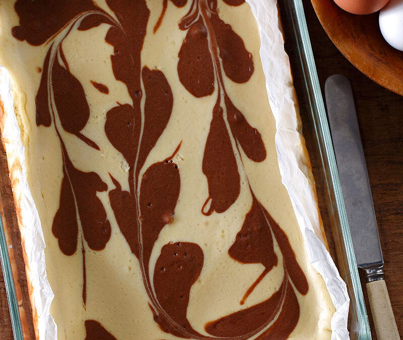 Chocolate Swirl Cheesecake Squares
