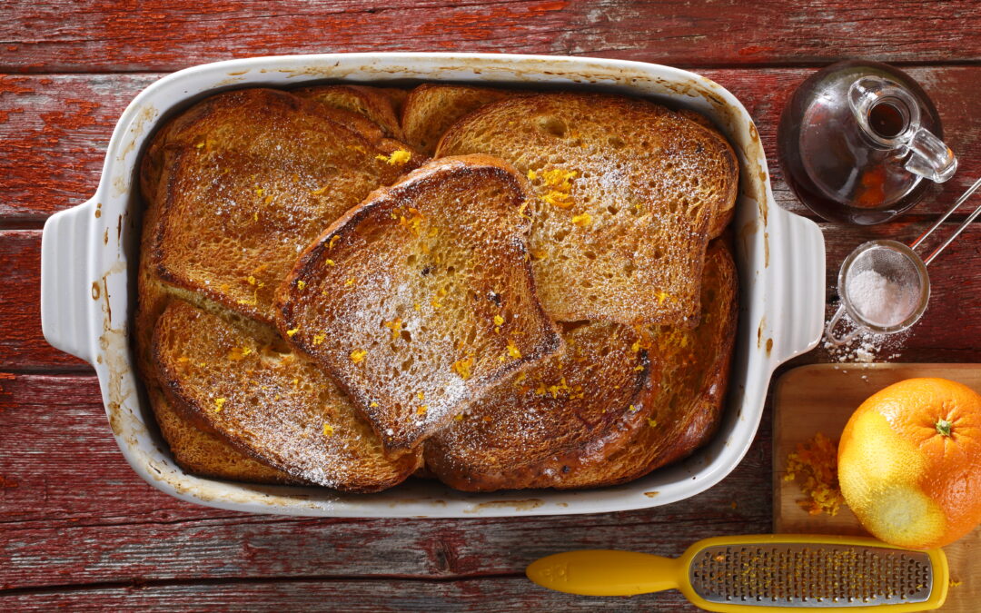 Overnight Eggnog French Toast Bake
